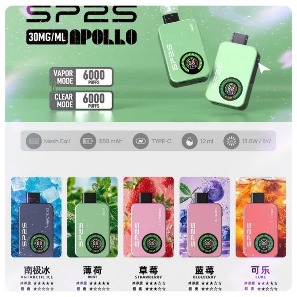 SP2S拋棄式12000口 一次性電子煙 雙模式【有煙+無煙】SP2S電子煙 8月現貨
