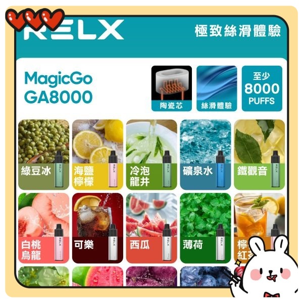 RELX拋棄式 RELX GA 8000口拋棄式 RELX一次性電子煙 SP2S電子煙 新鮮日期 8/26